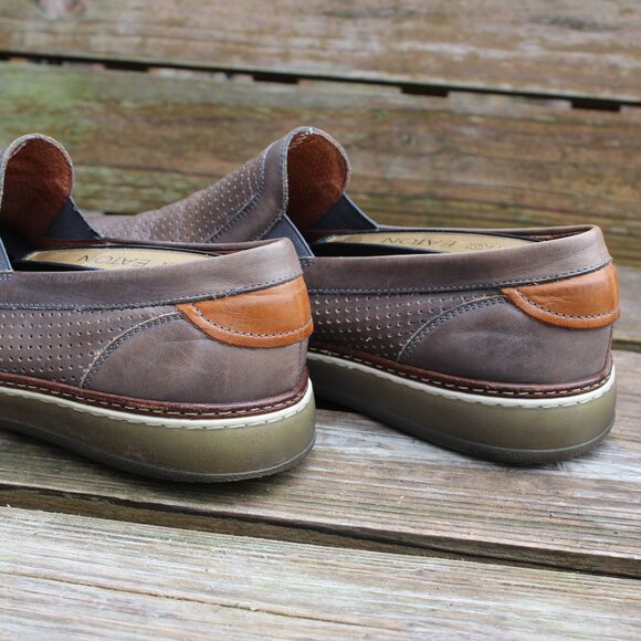 EUC, Ron White Gray Perforated Leather Slip-On, Size 43 EU, Made in Italy - Picture 5 of 13